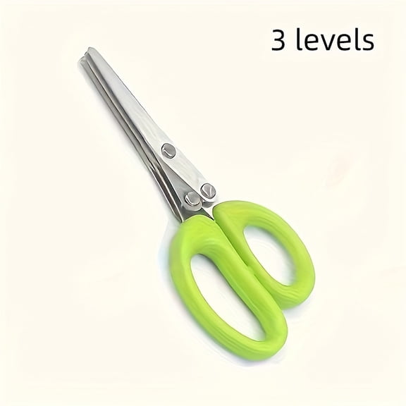 Multi-blade stainless steel herb scissors - 5-ply & 3-ply kitchen scissors for chopping chives, basil, parsley, and herbs