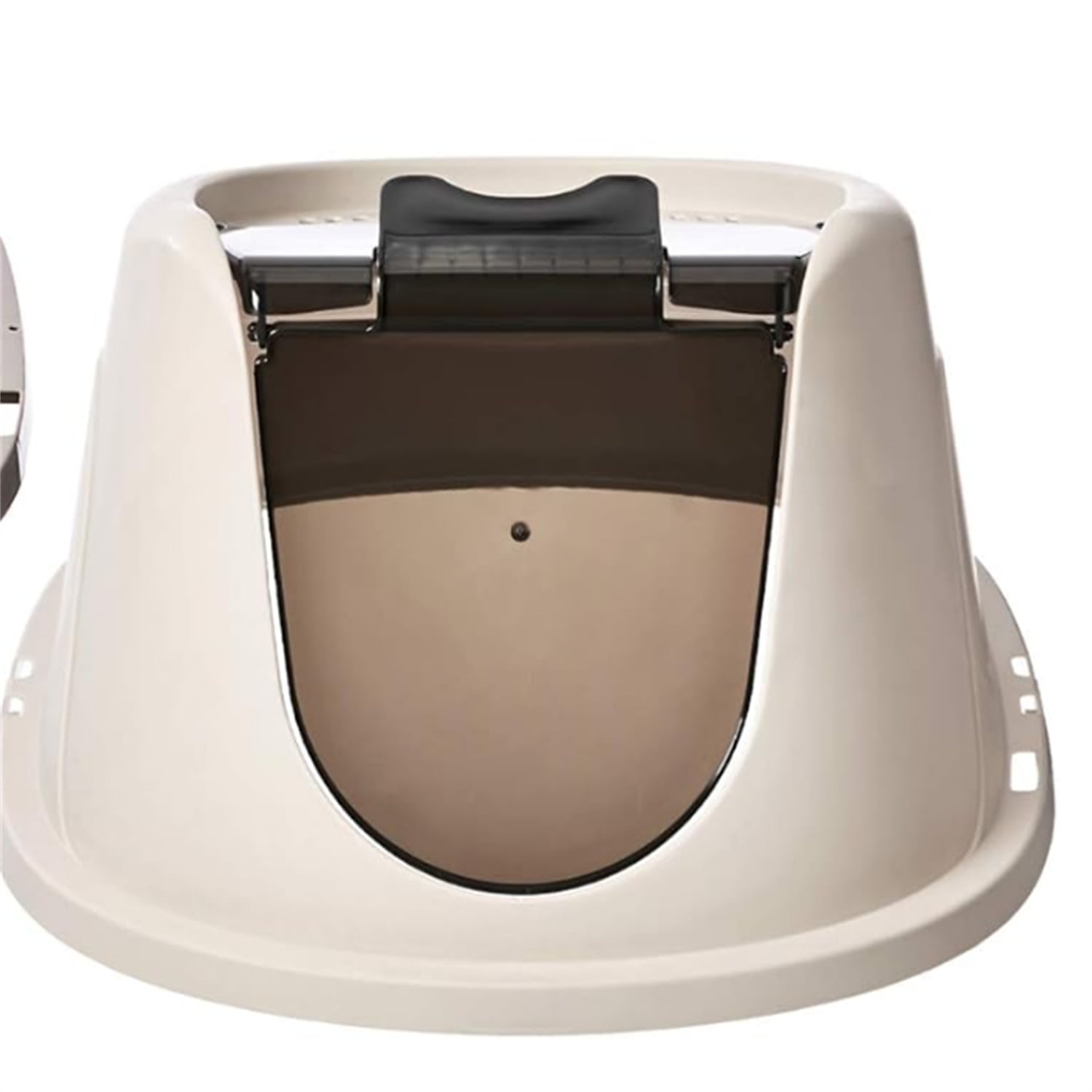 No-Mess Hooded Enclosed Cat Litter Box, Large, Multicolor, 24 in x 18 in x 17 in