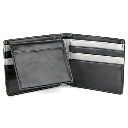 J. Buxton Men's D-Type RFID Credit Card Billfold Vegan Leather, Black