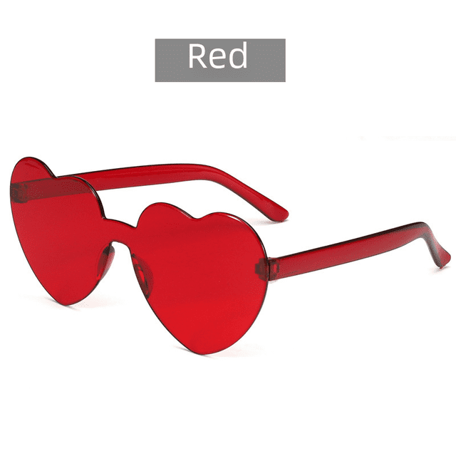 Gafas de sol con forma de corazón Gafas de sol con forma de amor Gafas sin montura de color gelatina Gafas con forma de corazón Gafas de colores deslumbrantes