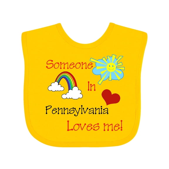 Inktastic Someone in Pennsylvania Loves Me Boys or Girls Baby Bib