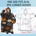 thumbnail image 4 of Oversized Wearable Blanket Hoodie,Patterned Pumpkins Halloween Pattern Sherpa Blanket Hoodie with Super Pockets,Super Warm Fuzzy Pullover for Women & Men, 4 of 6