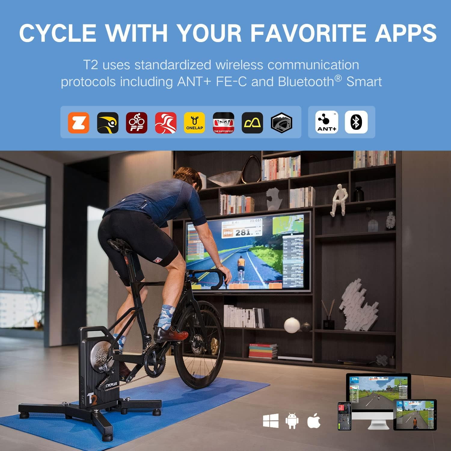 Cycplus Smart Trainer With Cassette Smart CYCPLUS T2 Zwift