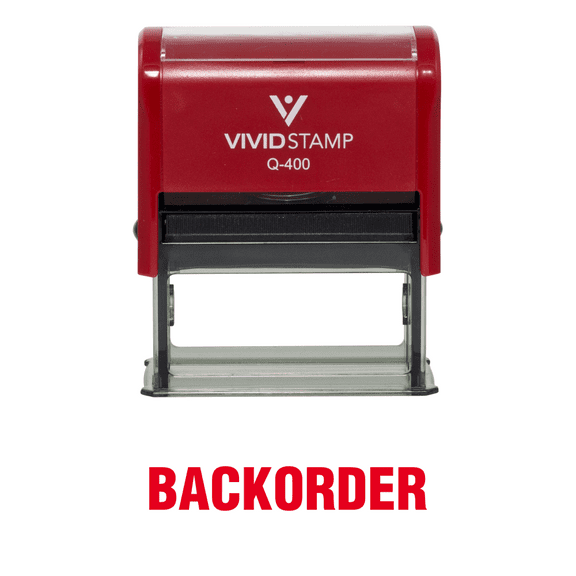 Vivid Stamp Backorder Self Inking Rubber Stamp (Red Ink) - X-Large