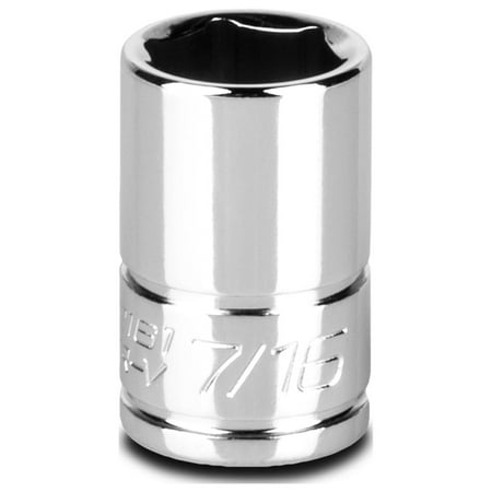 UPC: 0886352121613 | Capri Tools 7/16-Inch Shallow Socket  1/4-Inch Drive  6-Point  SAE