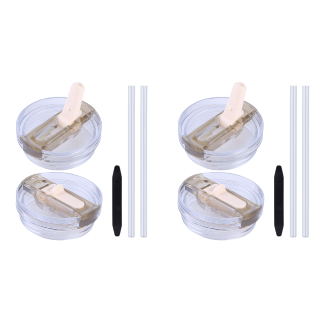 Tapa Paja Flip Desmontable 2 Piezas Con Pajas para Tumbler 40oz (beige)
