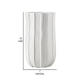 thumbnail image 5 of Elle 12 Inch Round Ceramic Vase with Embossed Vertical Lines, White, 5 of 5