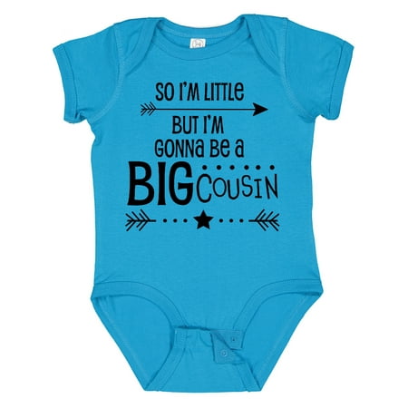 

Inktastic So I m Little but I m Gonna Be a Big Cousin Gift Baby Boy or Baby Girl Bodysuit