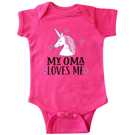 

Inktastic My Oma Loves Me Girl Unicorn Outfit Gift Baby Girl Bodysuit