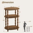 thumbnail image 3 of Maliowa 3-Tier Small Side Table, Oval End Table with Spindle Legs, Accent Night Stand with Storage Shelf for Living Room Bedroom Narrow Spaces, Walnut, 3 of 10
