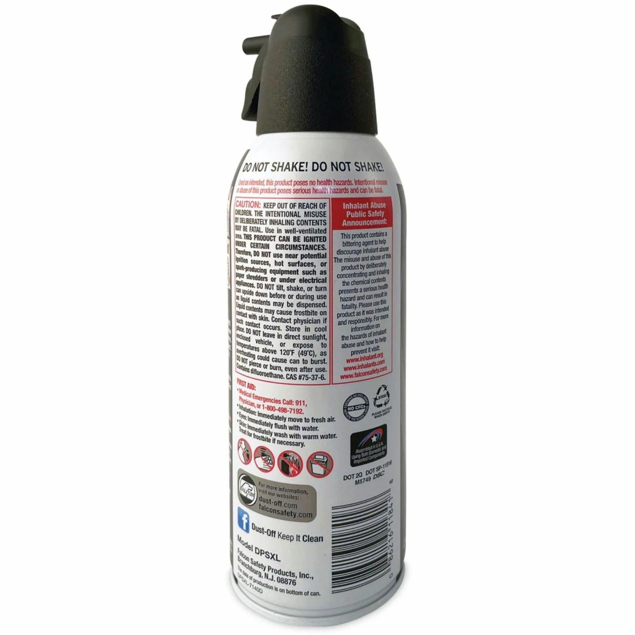 Falcon, FALDPSXL6, Dust-Off Compressed Gas Duster, 6 / Pack, Black