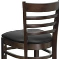 thumbnail image 5 of Emma + Oliver Ladder Back Barstool, Walnut Wood, Black Vinyl Seat, 5 of 12