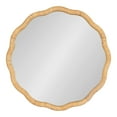 thumbnail image 5 of Kate and Laurel Rahfy Boho Scalloped Round Rattan Mirror, 26 Inch Diameter, Natural Wood, Decorative Round Wavy Mirror with Authentic Rattan Frame for Apartment or Dorm Room Decor, 5 of 9