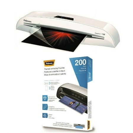 Fellowes Cosmic 2 125 Laminator with 200 Letter-Size 3mil Laminating Pouches