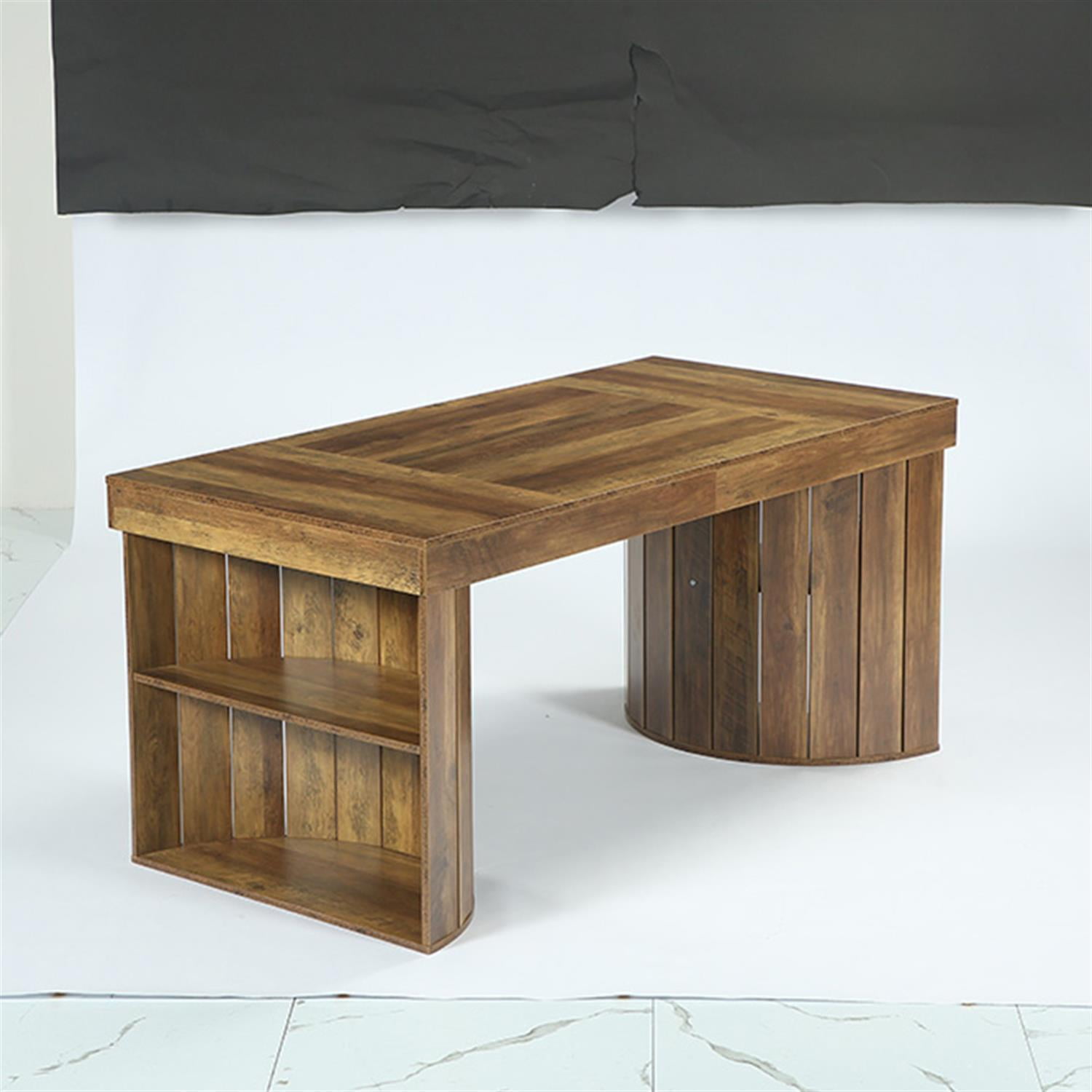 Demi Bonn 63" Dining Table, Wood Dinner Table Kitchen Table For 4-6 People, Large Rectangular Dinner Table for Dining Room, Home Office, Living Room Furniture, Brown