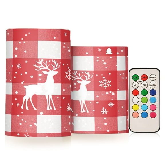 BZSMCE Flameless Candles LED Lights The Christmas Printing Creativity Battery Candles