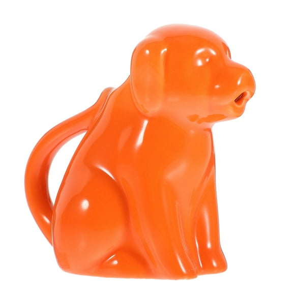 Soimiss Orange Ceramic Creamer Pitcher with Handle for Home Sauce and Milk Frothing