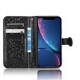 thumbnail image 4 of Funda para iPhone XR con diseño geométrico de piel tipo cartera y cierre magnético, 4 of 5