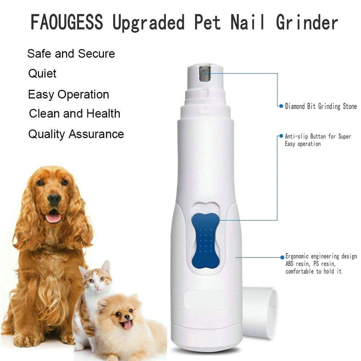 Dog Nail Clippers Pet Nail Grinder Electric Trimmer Dog Nail File Cat Nail  File | eBay