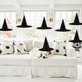 thumbnail image 4 of TETOU 10 PCS 15In Halloween Decorations Witch Hats Costume Accessory,Thickened Hanging Black Wizard Hat with Rope for Porch Ceiling Yard Indoor Outdoor Halloween Party Decor, 4 of 7