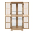 thumbnail image 4 of Antique Curio Display Cabinet with Adjustable Shelves and Glass Doors, MDF and Glass, Includes E26 Bulb, 4 of 14
