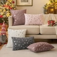 thumbnail image 4 of Wehilion Pillow Covers Soft Faux Fur Pillow Cases Covers with Silver Snowflake Glitter Cute Cushions for Couch Sofa Bed Girls Room, Christmas Set of 2 Decorative Throw, 4 of 13