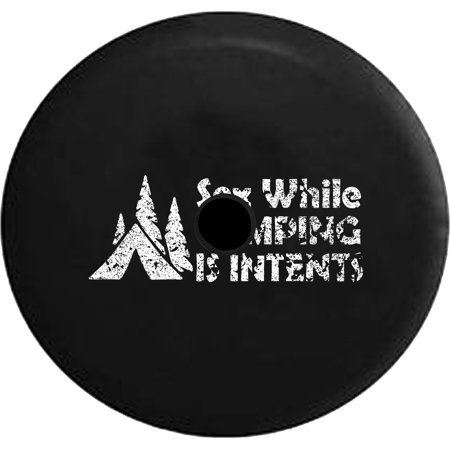 2018 2019 Wrangler JL Sex While Camping is In Tents Funny Travel Spare Tire Cover Jeep RV 33 InchBack up Camera