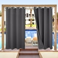 thumbnail image 3 of SHANNA Outdoor Curtains, Waterproof Windproof UV Protection Blackout Curtains with Eyelets, 3D Textured Pattern for Garden, Pergola, Balcony, Dark Grey, 52 X 84 inch, 3 of 11