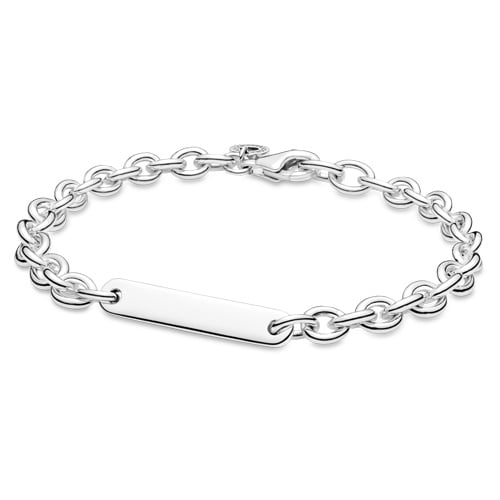 PANDORA Engravable Bar Link Bracelet, 925 Sterling Silver, Size: 16cm, 6.3 in - 599523C00-16