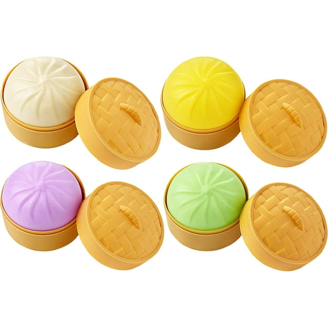 pdqouc Lot de 4 Jouets Squishy Ravioli Colorés, Balles Anti-Stress Souples à Presser pour Jeu Sensoriel et Farces Gags, Jouets Fidget Amusants pour Enfants et Récompenses en Classe