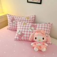 thumbnail image 5 of Sanrio red rosa My melody anime dibujos animados algodón sábana para niños juego de tres piezas colcha con forma de corazón para niña conjunto de cuatro piezas, 5 of 5