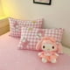 thumbnail image 5 of Sanrio red rosa My melody anime dibujos animados algodón sábana para niños juego de tres piezas colcha con forma de corazón para niña conjunto de cuatro piezas, 5 of 5
