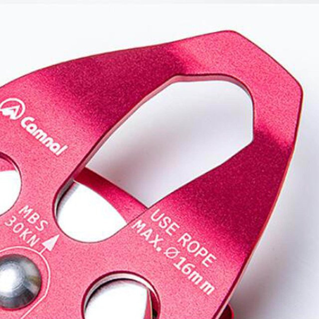 Climbing Pulley Rescuing Hauling Rigging Pulleys Micro Pulley 30KN rock climbing Pulley equipment tree Equip climbing pulley Red