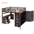 thumbnail image 2 of Harper & Bright Designs Full Loft Bed with Desk and Wardrobe, Solid Wood Loft Bed Frame with Storage Drawers for Boys Girls Adults, Espresso, 2 of 13