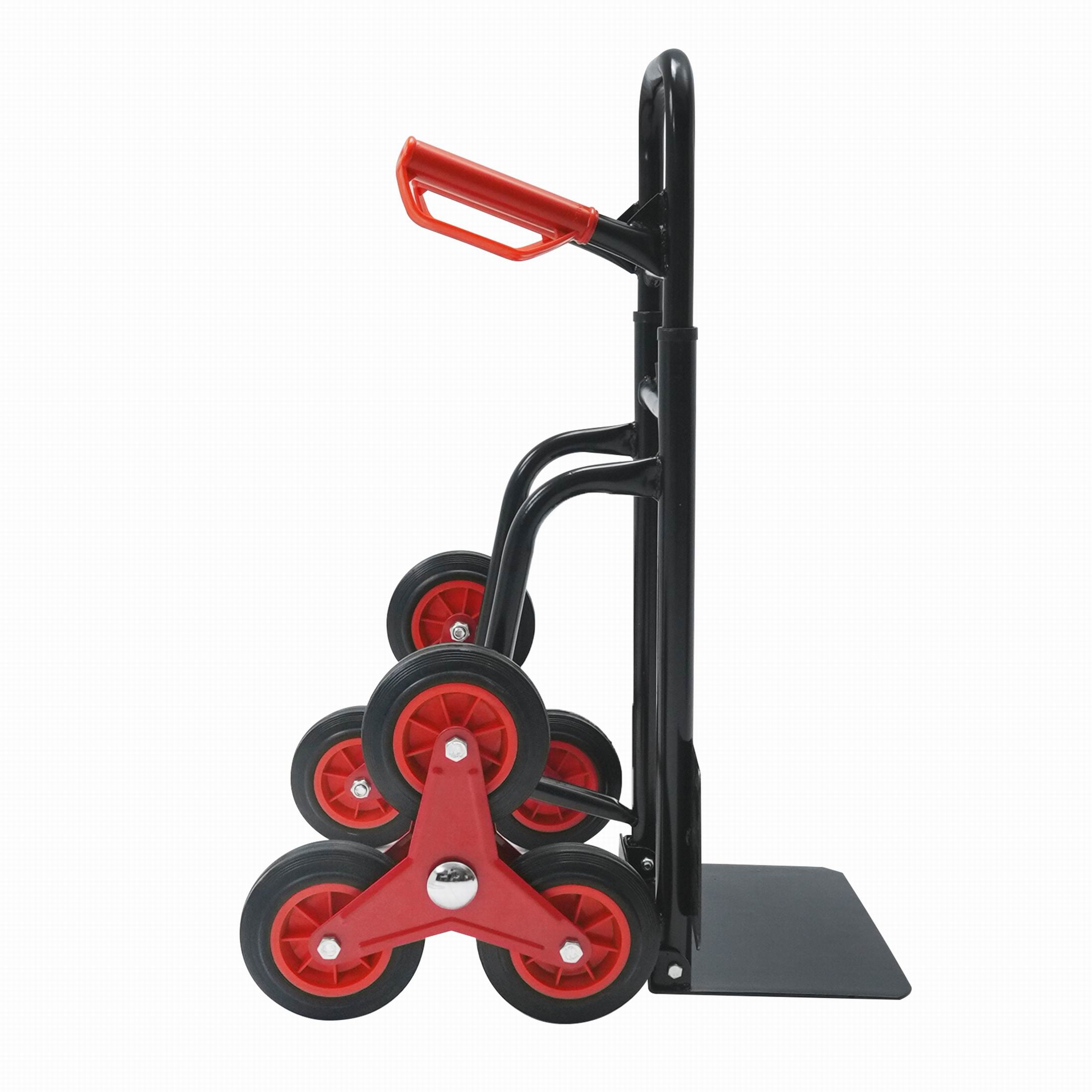 Folding Stair Climbing Dolly, 330 Lb Capacity Manual Truck Heavy-Duty Stair Climbing Hand Truck Trolley with Telescoping Handle and 6 Wheels