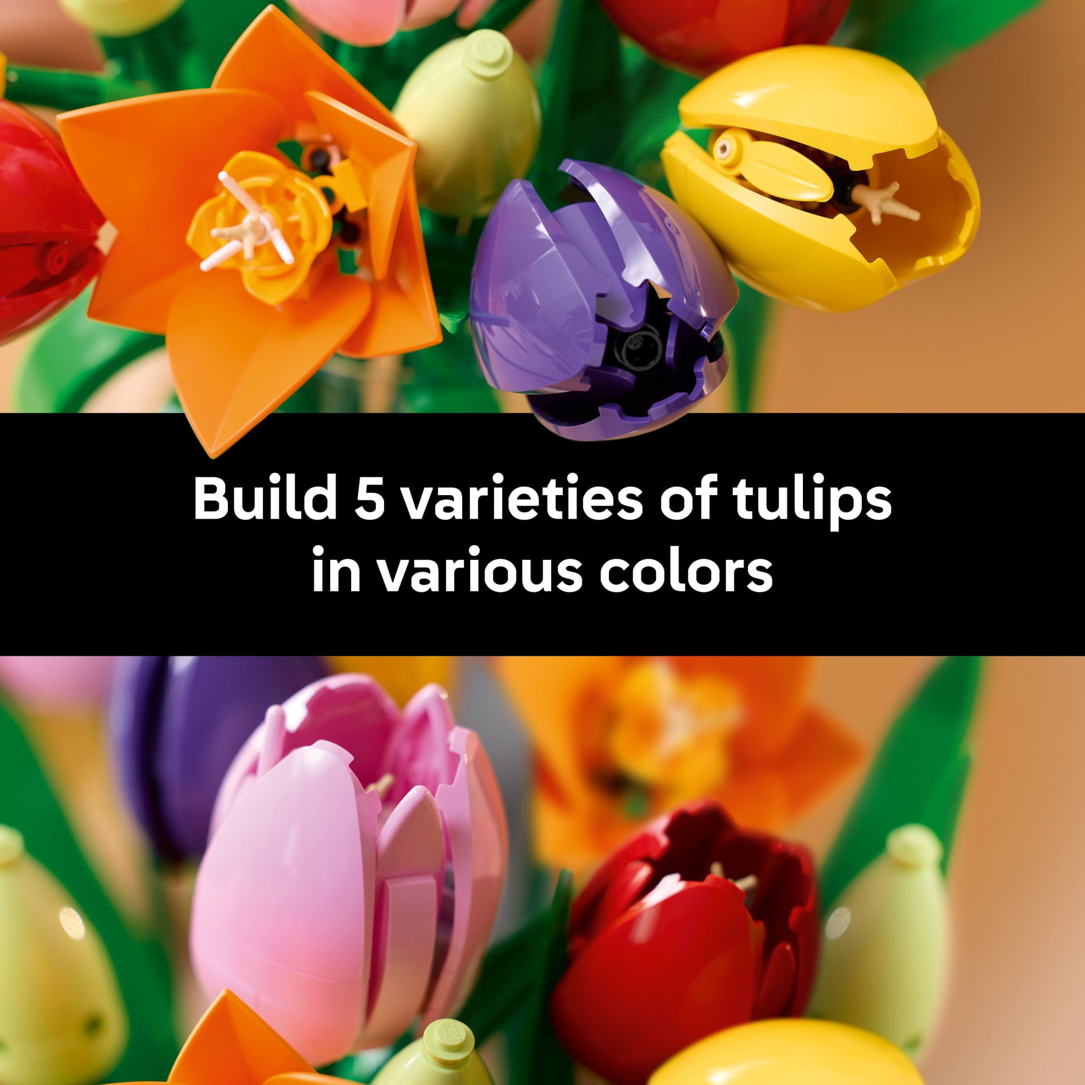 LEGO Botanicals Tulip Bouquet Building Set for Adults - Gift for Birthdays or Anniversary - Bedroom, Book Shelf & Office Decor for Women & Men, Ages 18+ - Artificial Flowers Crafting Kit - 11501