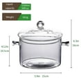 thumbnail image 2 of Glass Saucepan with Clid , 1.5L/50 FL OZ Heat-resistant salad bowl and Pan with Lid, The Handmade Glass Cooking Pot Safe for Pasta Noodle, Soup, Milk, Baby Food, 2 of 10