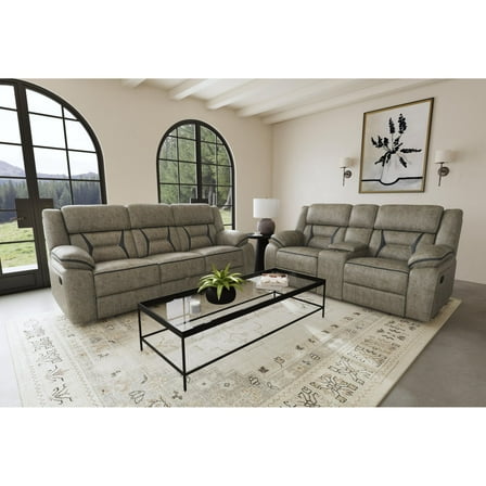 Picket House Furnishings Kaoru Motion Sofa with DDT-Drawer and PWS -Corral Gray