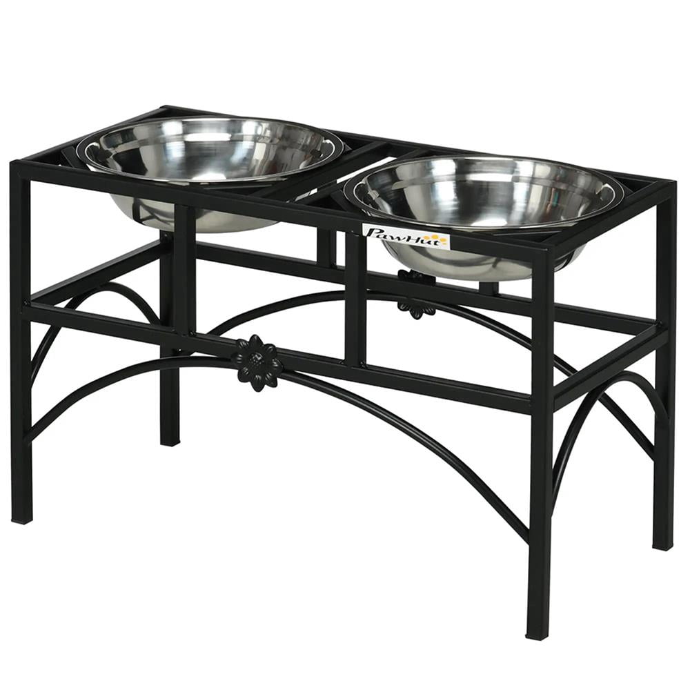 Topcobe Elevated Dog Bowls, Double Stainless Steel Heavy Duty Dog Food Bowl Elevated Pet Feeding Station, Dog Bowl Stand, Dog Feeding Station, 14" H