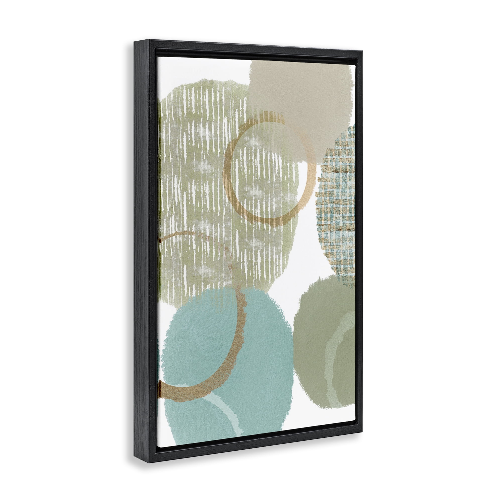 Stupell Industries Good Times Abstract Shapes Abstract Painting Black Floater Framed Canvas Art Print Wall Art, 17 x 25