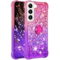 thumbnail image 7 of Clear Case for Samsung Galaxy S23 with Kickstand for Girls Women, Liquid Glitter Sparkle Bling Cute Case Gradient Quicksand Cover for Samsung Galaxy S23 JB Pink Mauve, 7 of 7