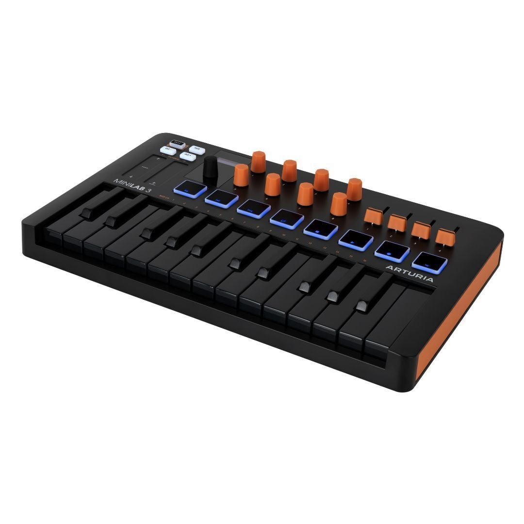 Arturia MiniLab 3 Orange Compact MIDI Keyboard and Pad Controller (Special Edition Orange and Black)