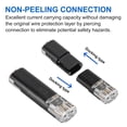 thumbnail image 2 of 100PCS Double-wire Plug-in Connector, Pluggable Low Voltage Quick Splice Wiring Connector for AWG 20-24, with Locking Buckle, No Wire-Stripping Required, 2 of 9