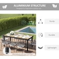 thumbnail image 4 of 75" Rectangular Outdoor Dining Table for 8 | Natural Faux Wood Top & Aluminum Frame | Patio, Garden, Lawn Table, 4 of 7