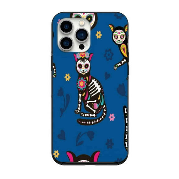 Day Of The Dead Sugar Skull Cats Case for iPhone 14 14 pro 14pro max 13 12 11 Pro Max Case iPhone 13 12 Mini XS Max XR 6 7 Plus 8 Plus