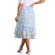thumbnail image 3 of Faldas de gasa para mujer Inspire Chic, con cintura elástica, volantes, en capas, florales, fluidas, midi, XL, azul y beige-floral, 3 of 6