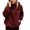 Wine, variant on Women's Fuzzy Hoodie, Quarter Zip Pullover Sweatshirt with Kangaroo Pocket, Long Sleeves and Relaxed Fit