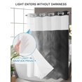 thumbnail image 4 of No Hook Shower Curtain with Snap in Liner,Black White Gradient Waterproof Bath Curtain Double Layers with See Through Top Window,Beach Ocean Wave Hotel Shower Curtains 36x72in, 4 of 9