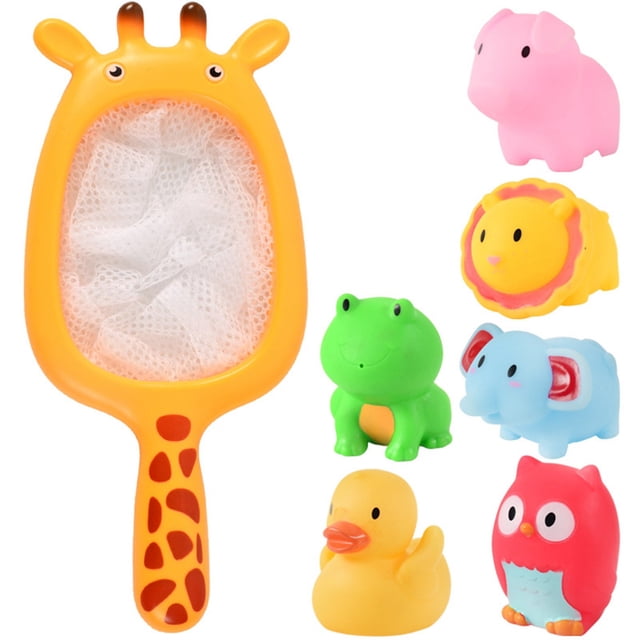 7PCS Bath Toy Set Funny Squeaky Color Changing Squirt Water Toy Tub Toy Pool Toy