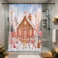 thumbnail image 5 of Christmas Bathroom Shower Curtain With Hooks - Holiday Waterproof Fabric Set(B), 5 of 6